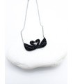Κολιέ Black Swan Pair ασημί