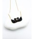 Κολιέ Black Swan Pair χρυσό