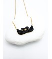 Κολιέ Black Swan Pair χρυσό