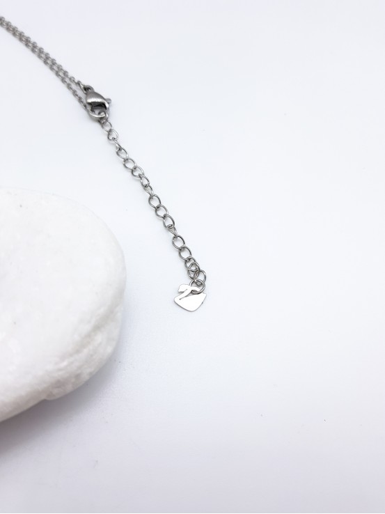 Κολιέ White Swan Pair ασημί