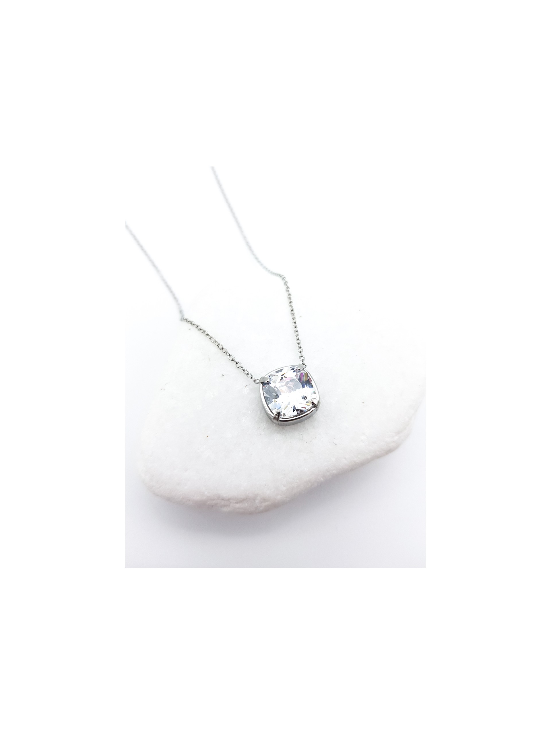 Κολιέ Full Crystal ασημί