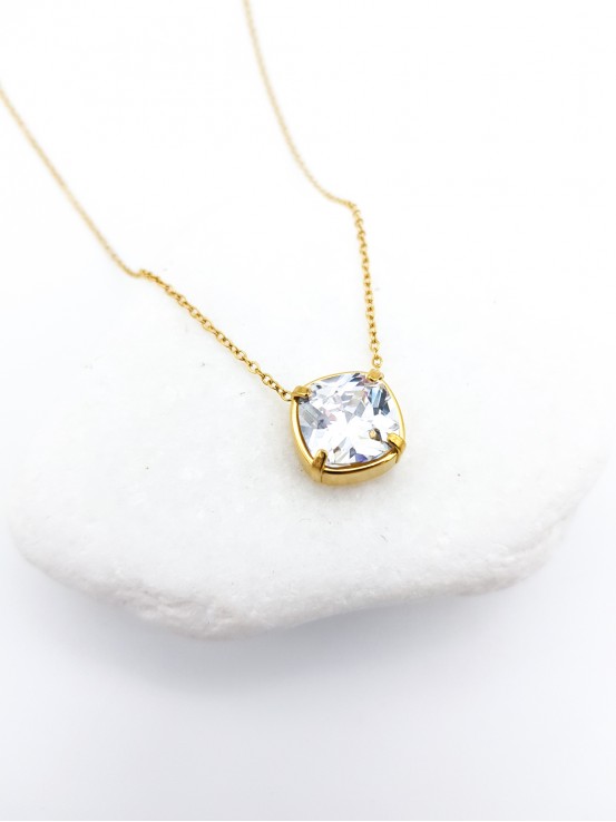 Κολιέ Full Crystal χρυσό