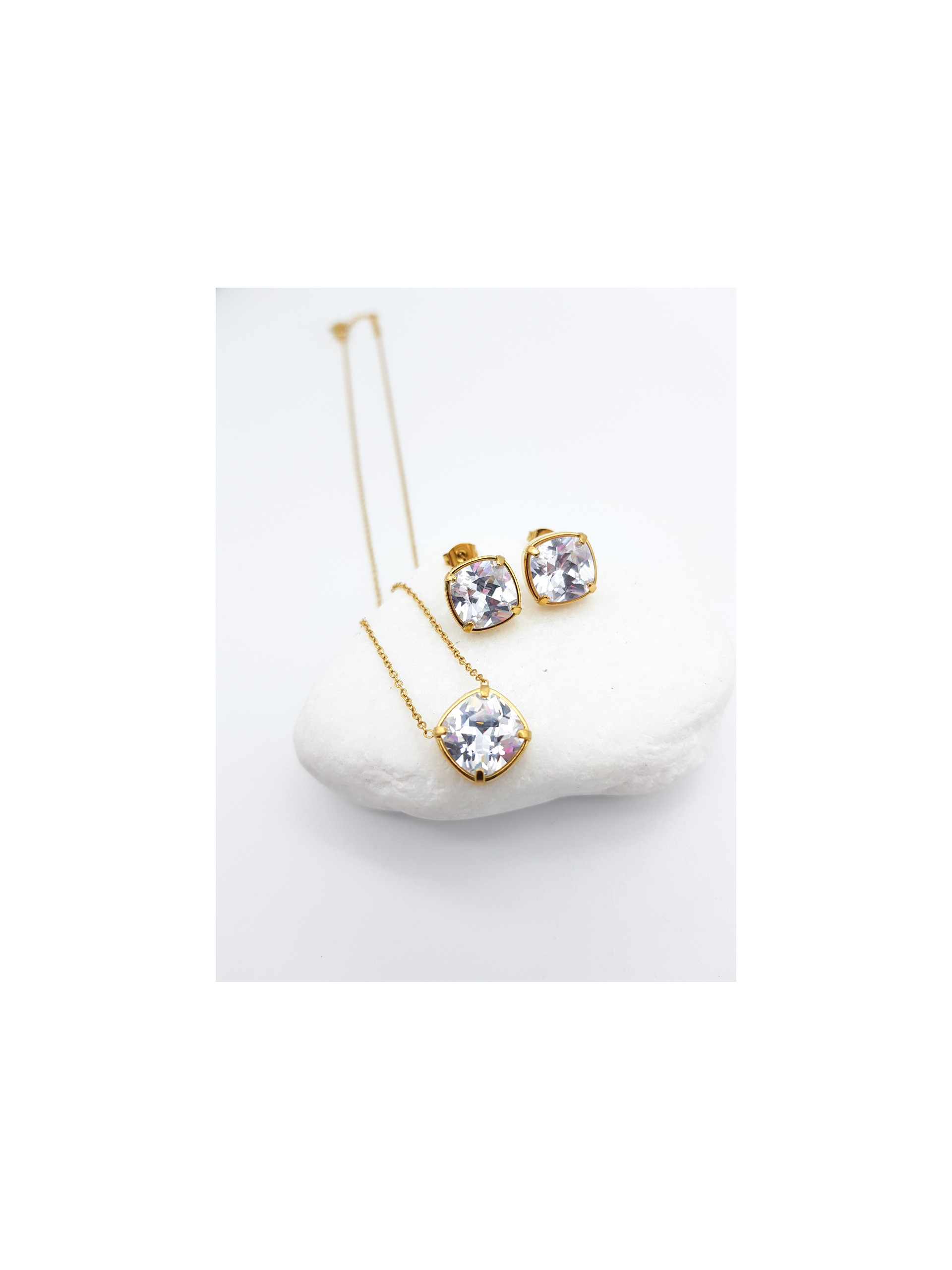 Κολιέ Full Crystal χρυσό