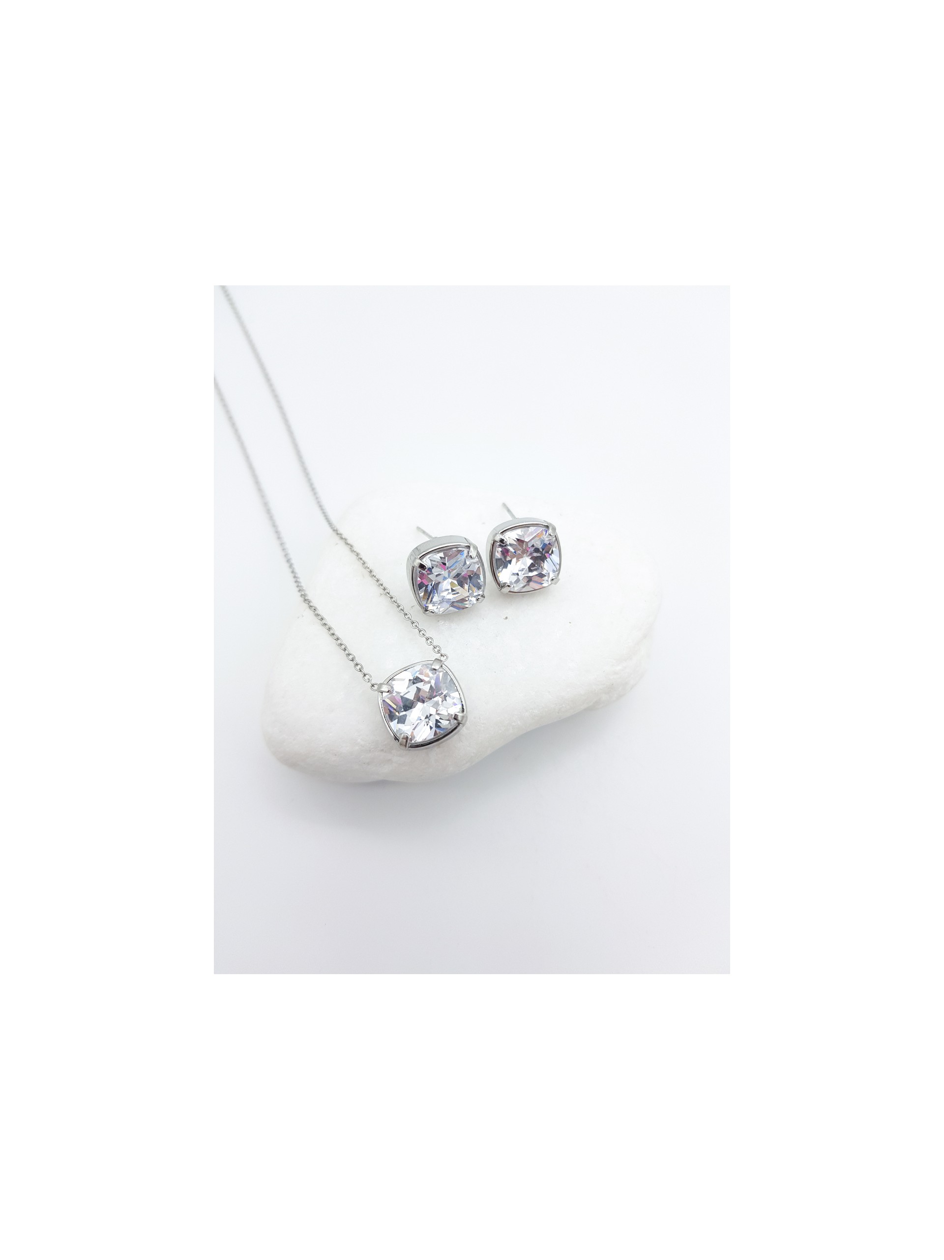 Σκουλαρίκια Full Crystal ασημί