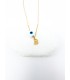 Κολιέ mini Β gold λευκή πέτρα