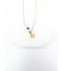 Κολιέ mini Ν gold λευκή πέτρα
