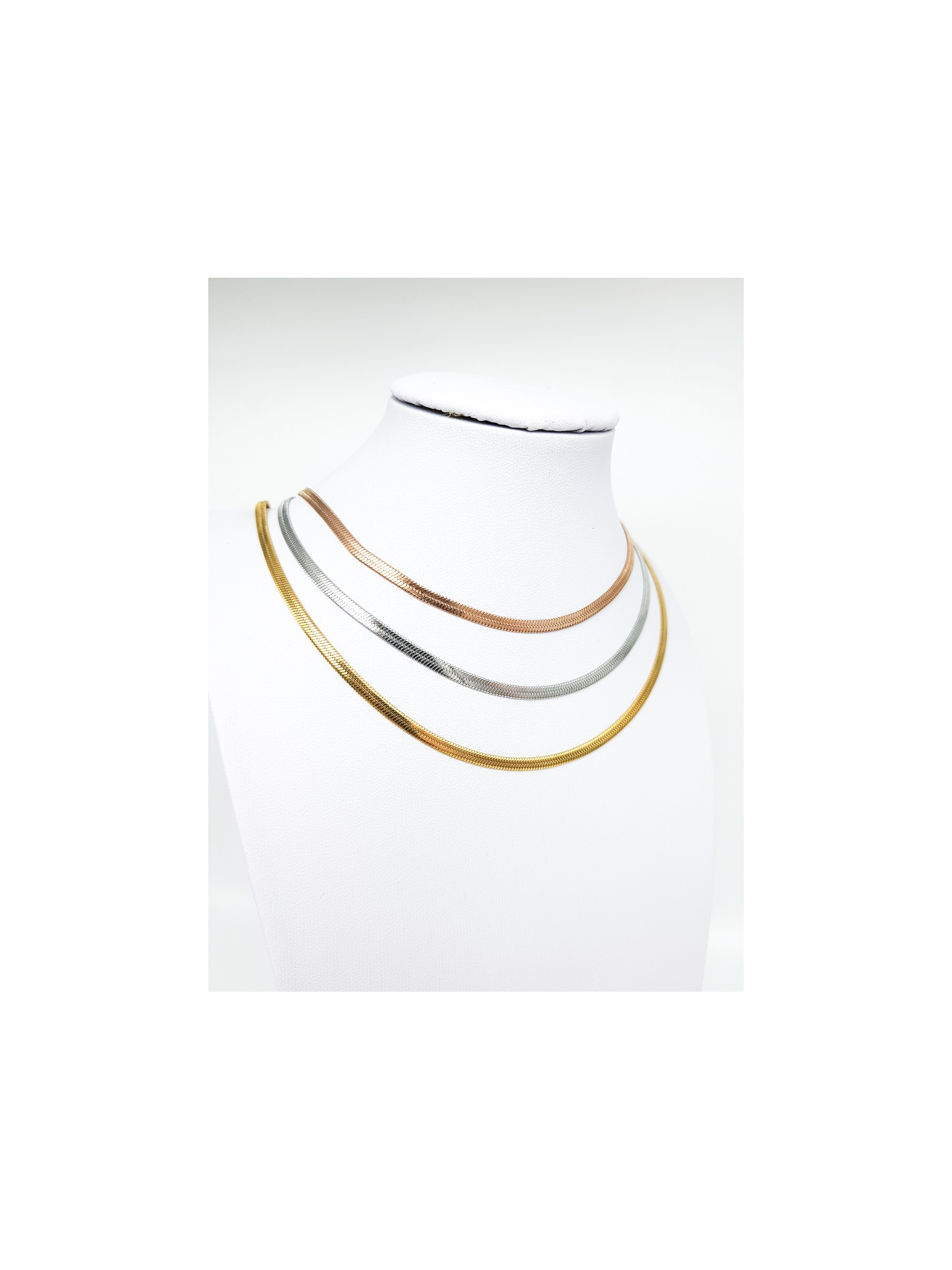 Κολιέ τριπλό Filmy Snake τρίχρωμο