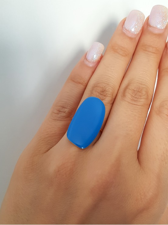 Δαχτυλίδι Oval Color μπλε