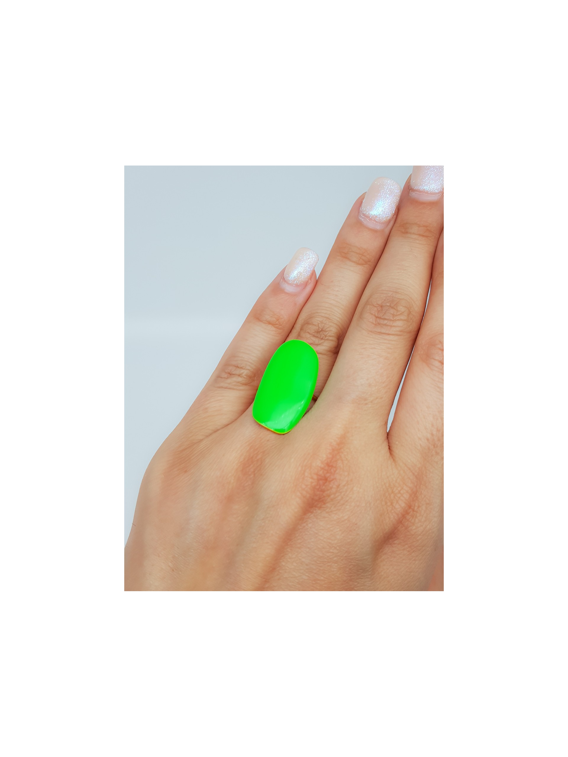 Δαχτυλίδι Oval Color έντονο πράσινο