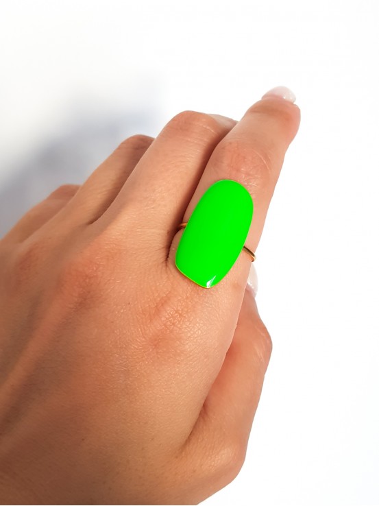 Δαχτυλίδι Oval Color έντονο πράσινο