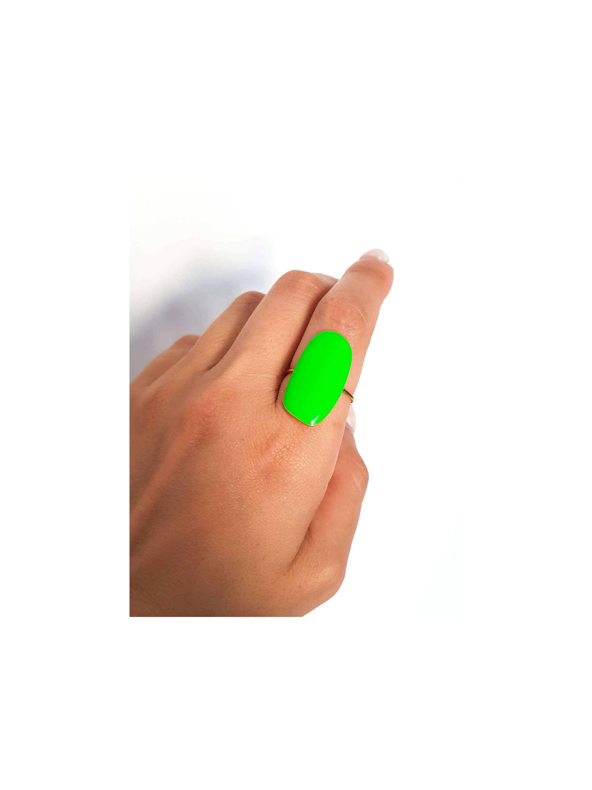 Δαχτυλίδι Oval Color έντονο πράσινο