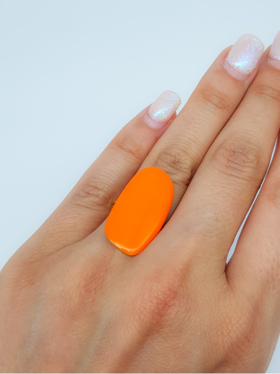 Δαχτυλίδι Oval Color πορτοκαλί