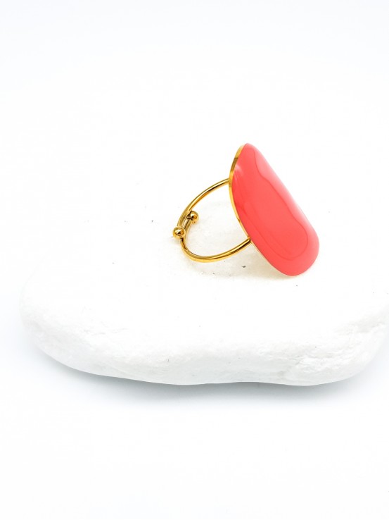 Δαχτυλίδι Oval Color κοραλί