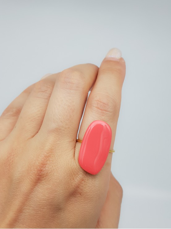 Δαχτυλίδι Oval Color κοραλί