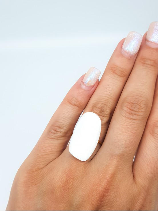 Δαχτυλίδι Oval Color λευκό