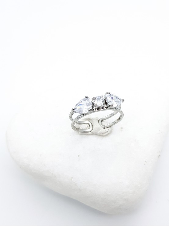 Δαχτυλίδι Crystals ασημί