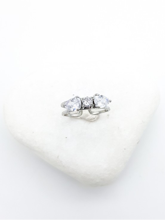 Δαχτυλίδι Crystals ασημί