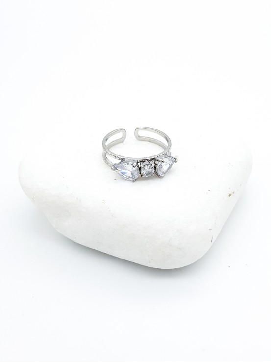 Δαχτυλίδι Crystals ασημί