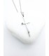 Κολιέ σταυρός Minimal Strass ασημί