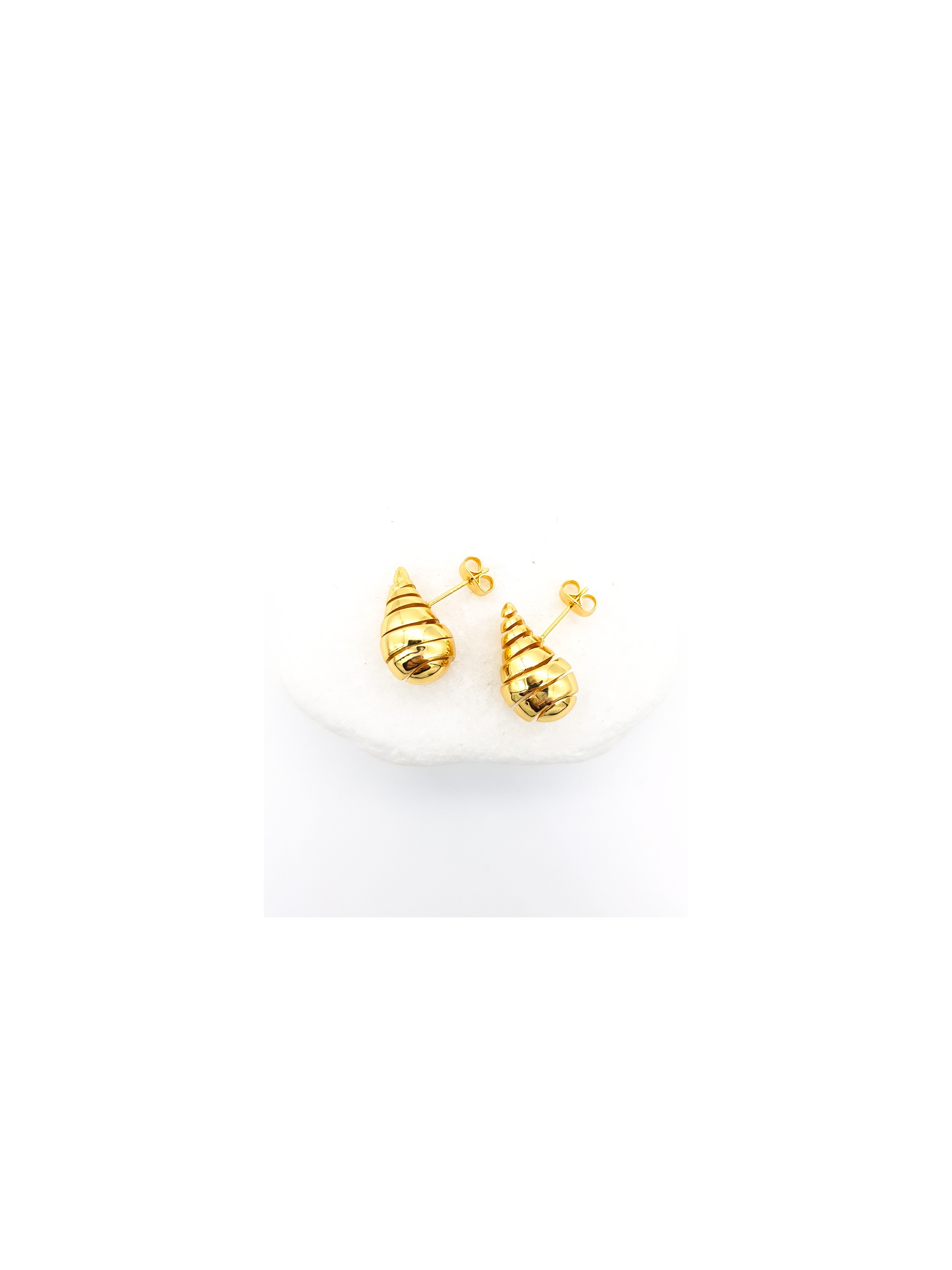 Σκουλαρίκια Spiral Σταγόνες χρυσές 2cm