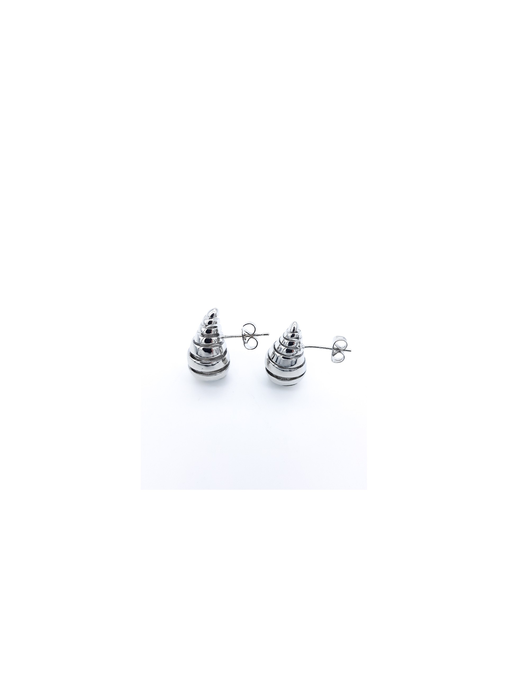 Σκουλαρίκια Spiral Σταγόνες ασημί 2cm