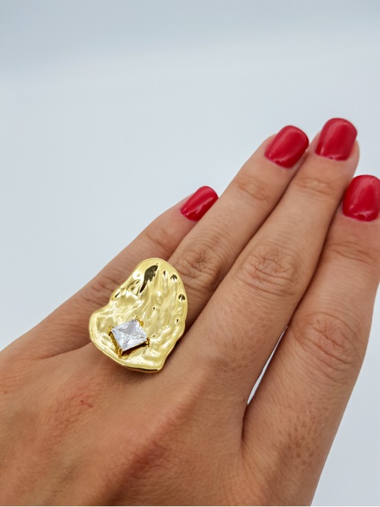 Δαχτυλίδι Strov Strass χρυσό