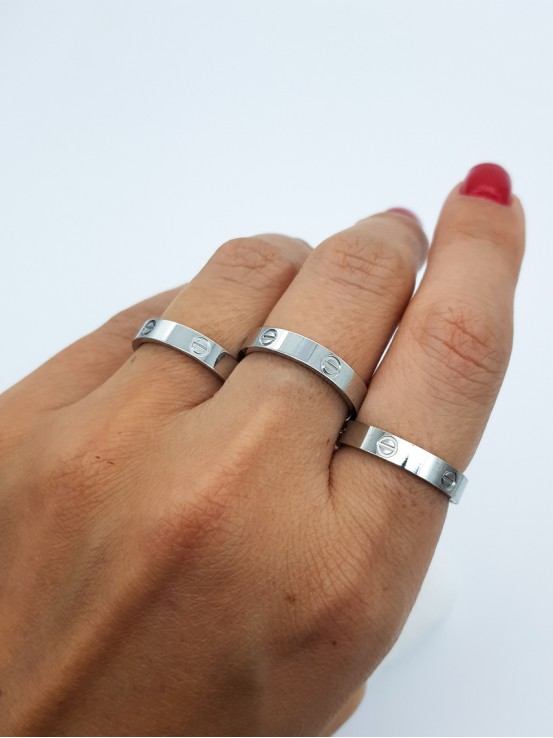 Δαχτυλίδι  Brand Love  ασημί