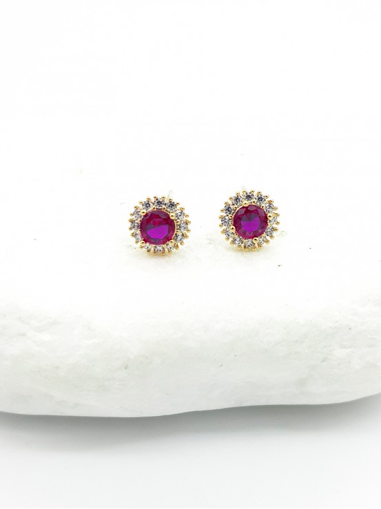 Σκουλαρίκια Color Diamond φούξια