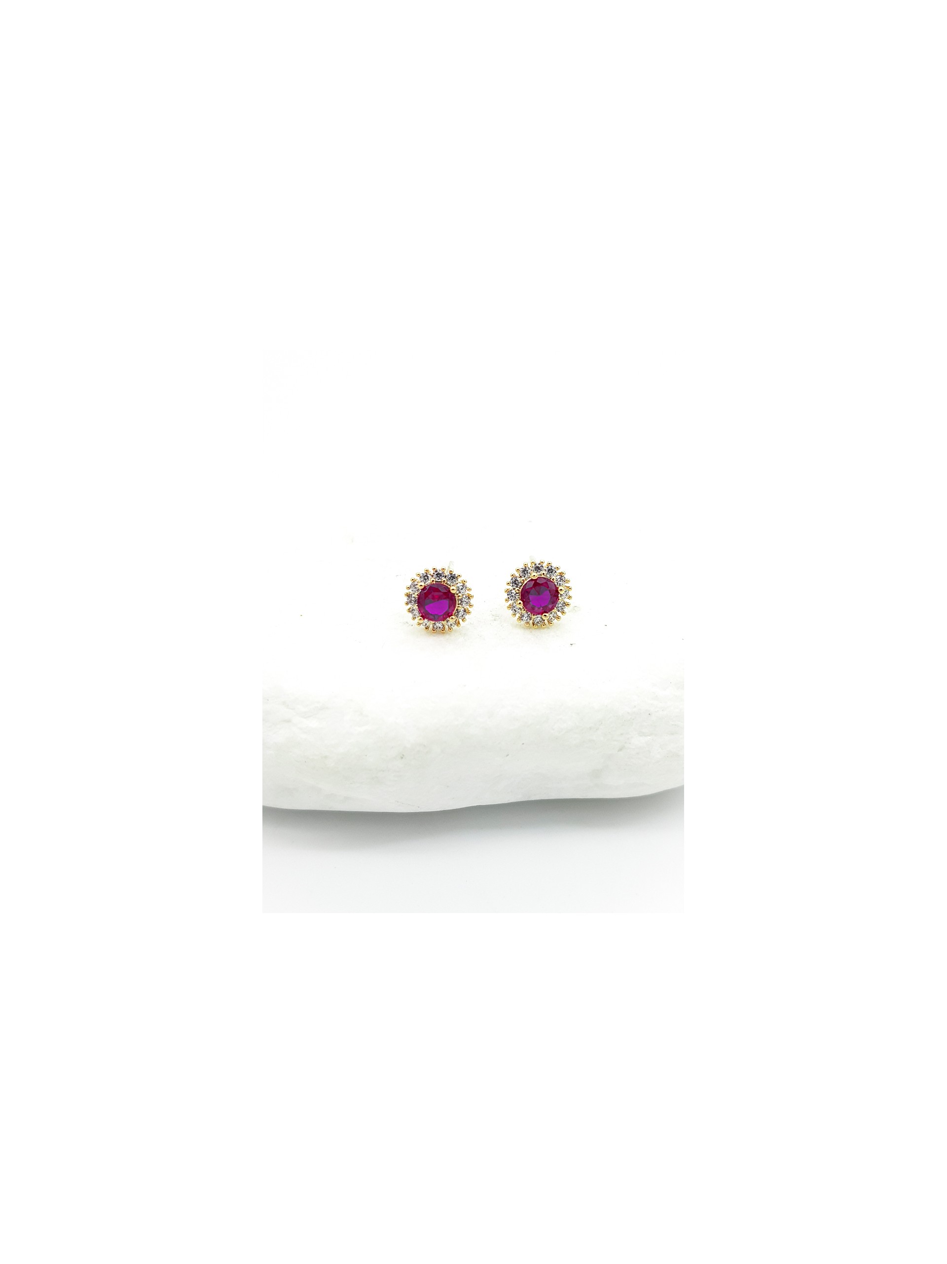 Σκουλαρίκια Color Diamond φούξια
