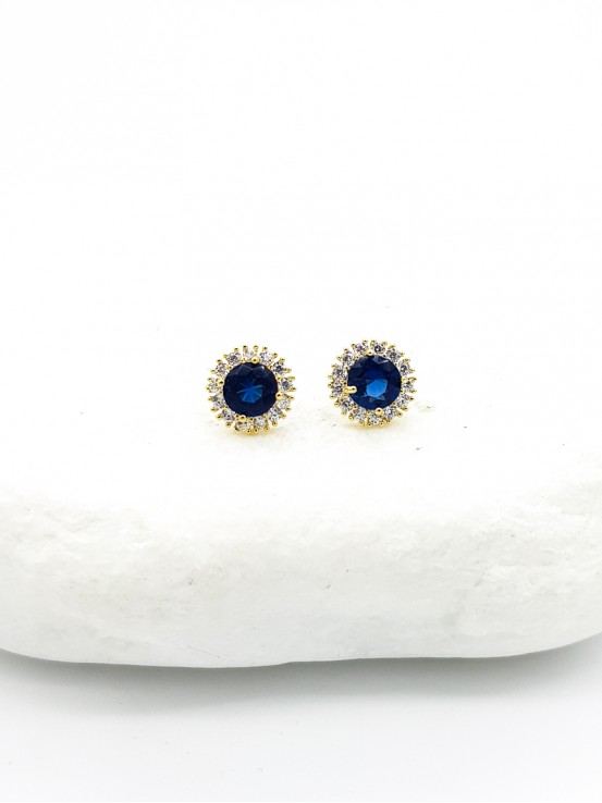 Σκουλαρίκια Color Diamond μπλε