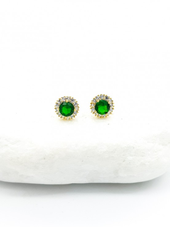 Σκουλαρίκια Color Diamond πράσινα