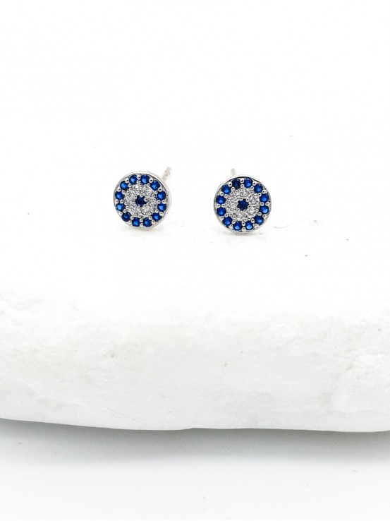 Σκουλαρίκια Blue Eyes mini ασημί
