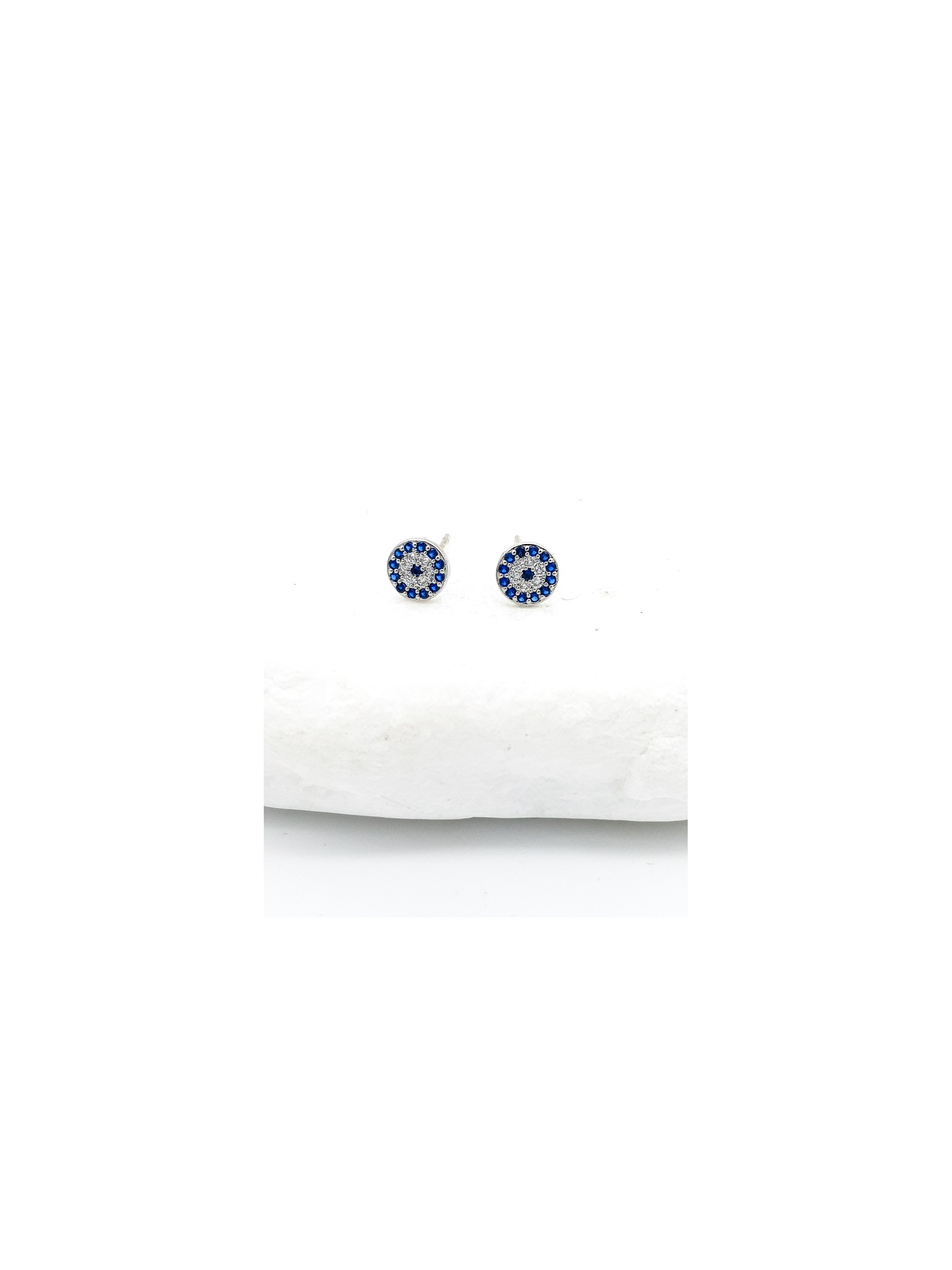 Σκουλαρίκια Blue Eyes mini ασημί