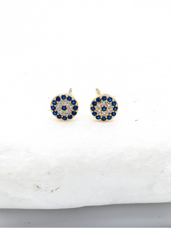 Σκουλαρίκια Blue Eyes mini χρυσά
