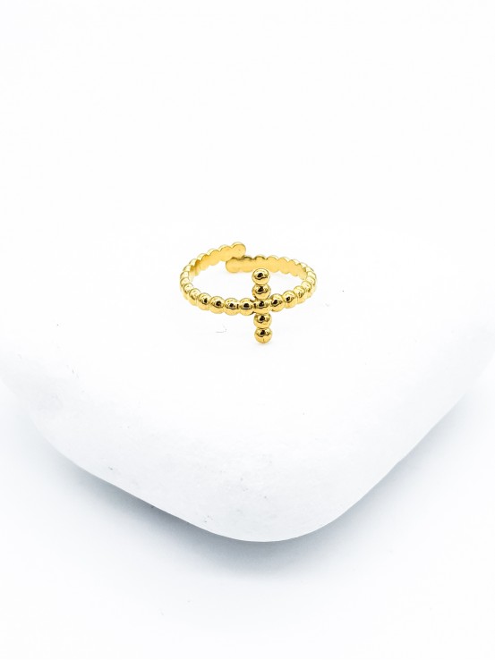 Δαχτυλίδι cross circles χρυσό