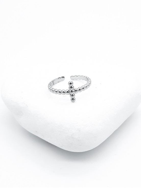 Δαχτυλίδι cross circles ασημί