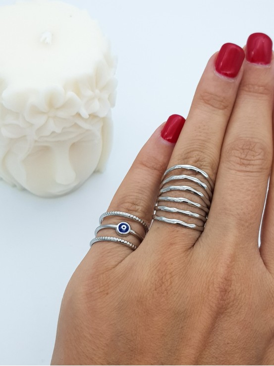 Δαχτυλίδι Six ασημί