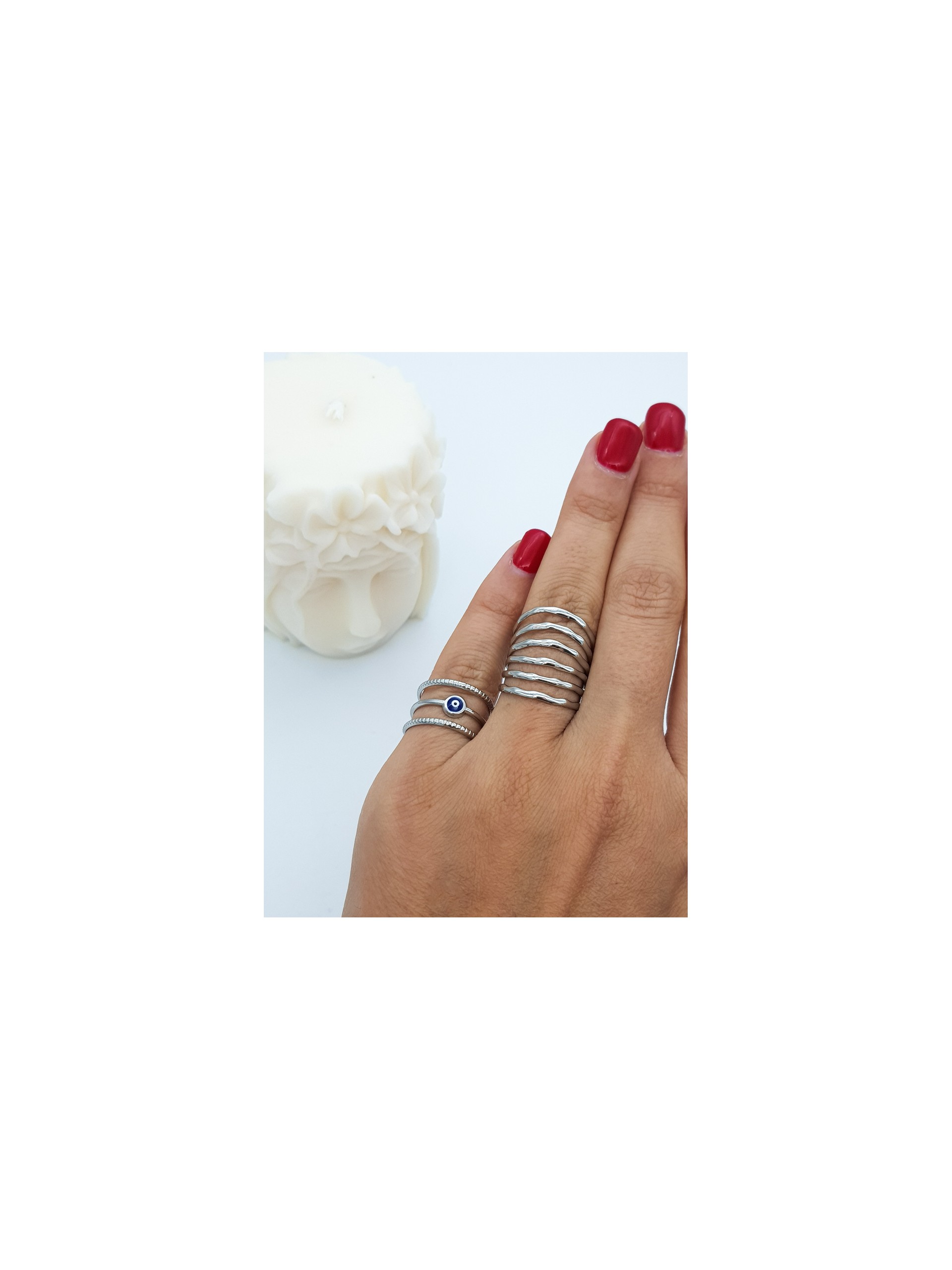 Δαχτυλίδι Six ασημί