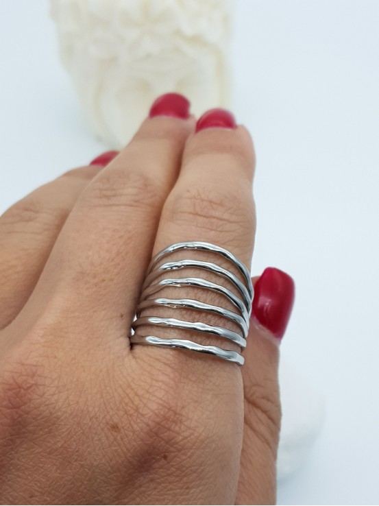 Δαχτυλίδι Six ασημί