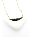 Κολιέ Black Feather χρυσό