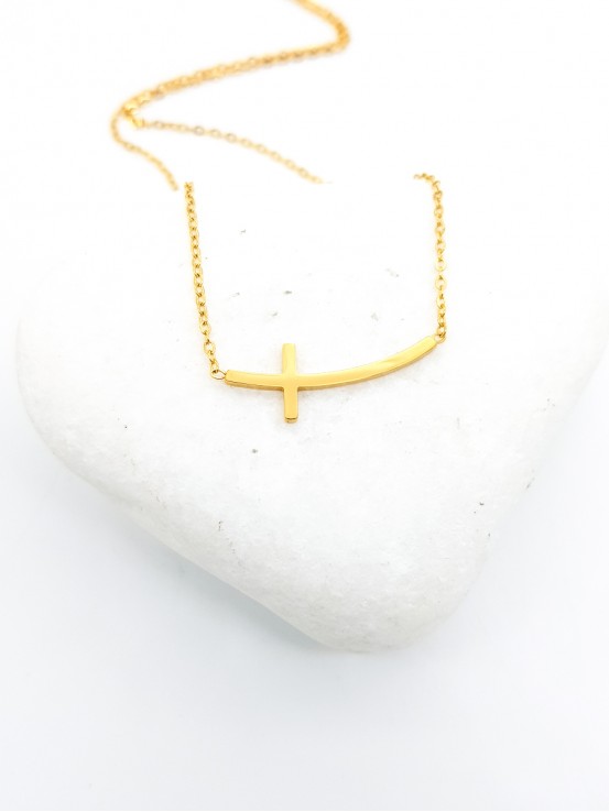 Κολιέ σταυρός Calm χρυσό