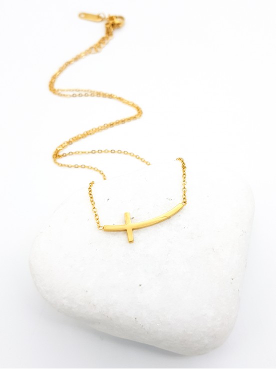 Κολιέ σταυρός Calm χρυσό
