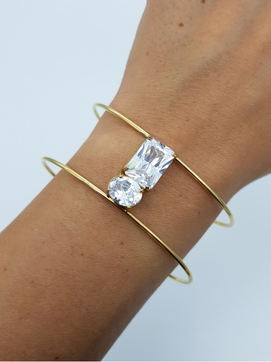 Χειροπέδα Crystals χρυσή