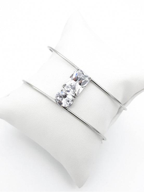 Χειροπέδα Crystals ασημί