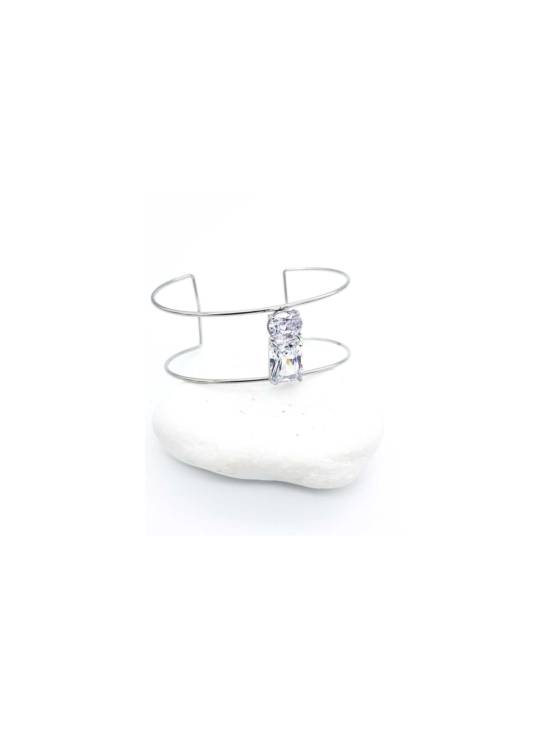 Χειροπέδα Crystals ασημί