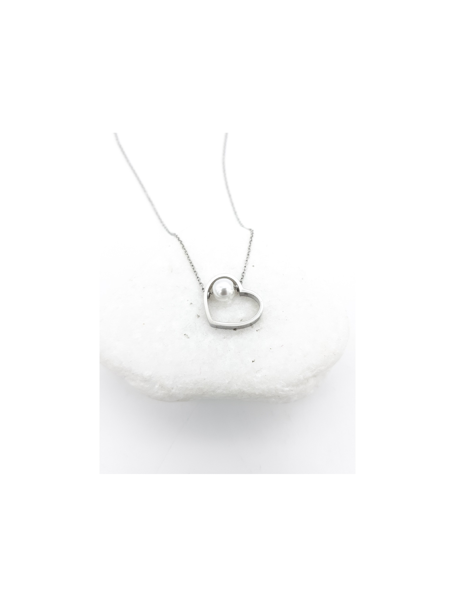 Κολιέ Stuffed Heart mini ασημί