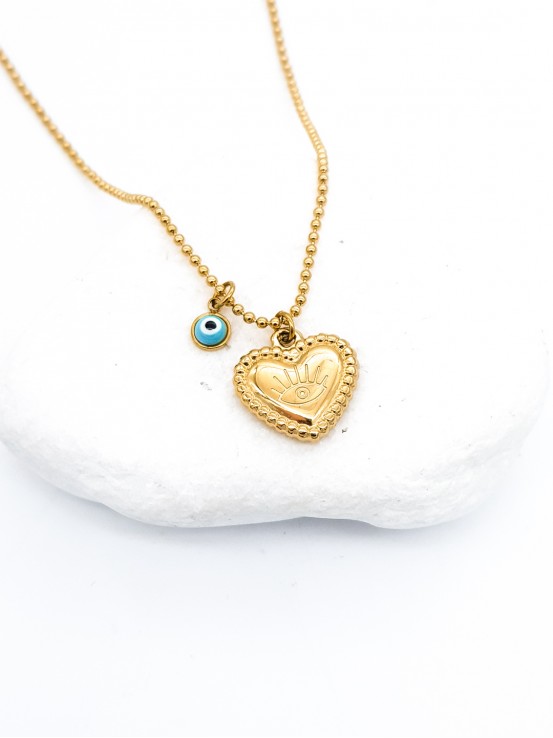 Κολιέ Heart Eye χρυσό