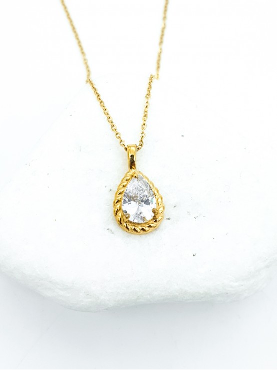 Κολιέ Crystal Tear χρυσό