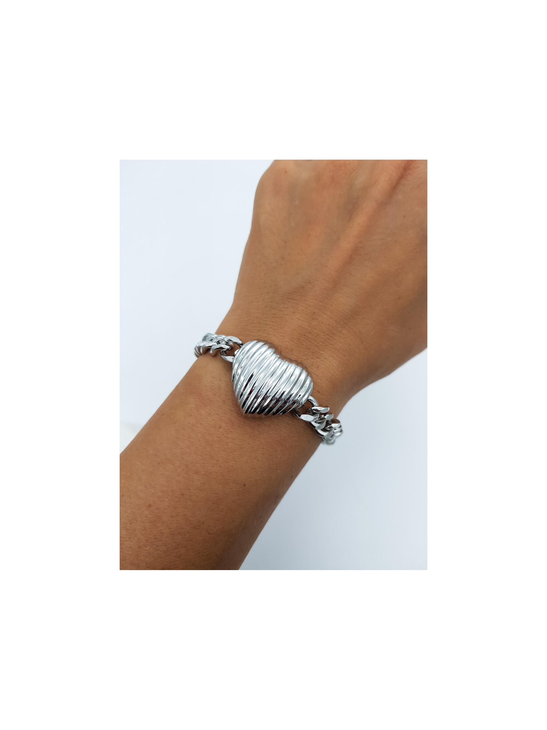 Βραχιόλι Steel Heart ασημί