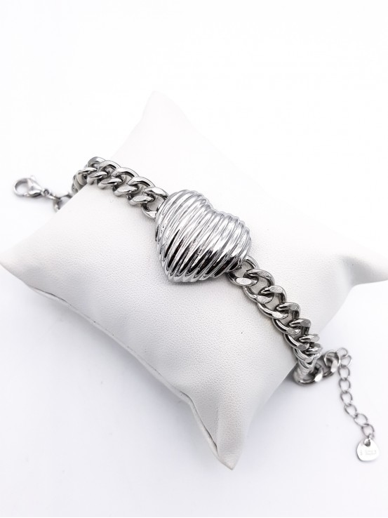 Βραχιόλι Steel Heart ασημί